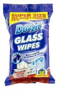 Glass Cleaning Wipes - Duzzit 50 Sheets for Streak-Free Shine