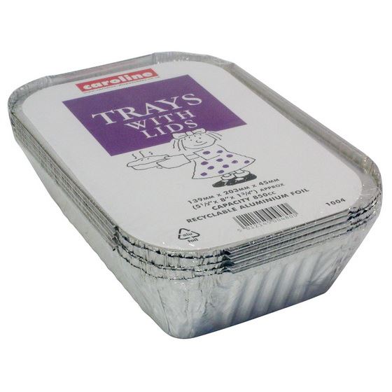 Foil Trays with Lids - Caroline 30oz 4-Pack C 1004