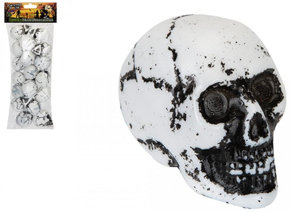 HAUNTED HOUSE SPOOKY SKULL DECORATIONS 18/PK. PI975109