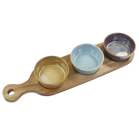 Wooden Snack Tray Set - Elegant Serving Solution | SNACK DISHES & WOOD TRAY S3