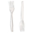 Heavy Duty Plastic Forks - Bulk 100 Pack Clear PS Fork 0042100CL