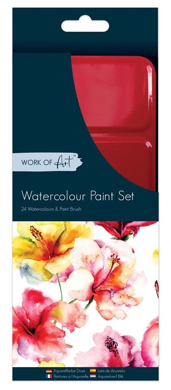 WORK OF ART 24 PCS WATERCOLOUR & BRUSH PAINT SET. TA7370