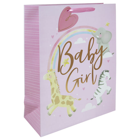 EUROWRAP BABY GIRL EXTRA LARGE GIFT BAG APX 45 X 33 X 15 CM. 35386-1WC