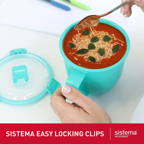 SISTEMA MICROWAVE SOUP MUG PLASTIC 900 ML - ASSORTED COLOUR. SIS21141