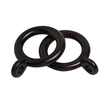 Black Curtain Rings 35mm - STAR PACK 4 Fixed Eye Plastic 72422
