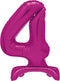 Giant Number Balloon - Hot Pink Foil Number 4, 76cm | UNI12874