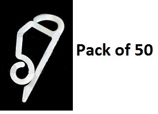 50 EXTERNAL LIGHT GUTTER HOOKS WHITE. 54661 FF-04-50CLR