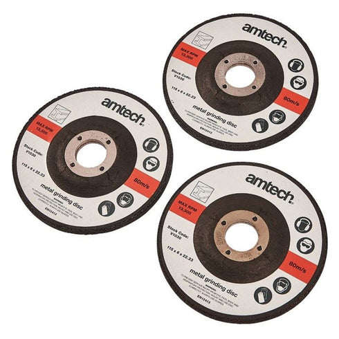Metal Grinding Disc 115mm - AMTECH AMV1030 3-Pack