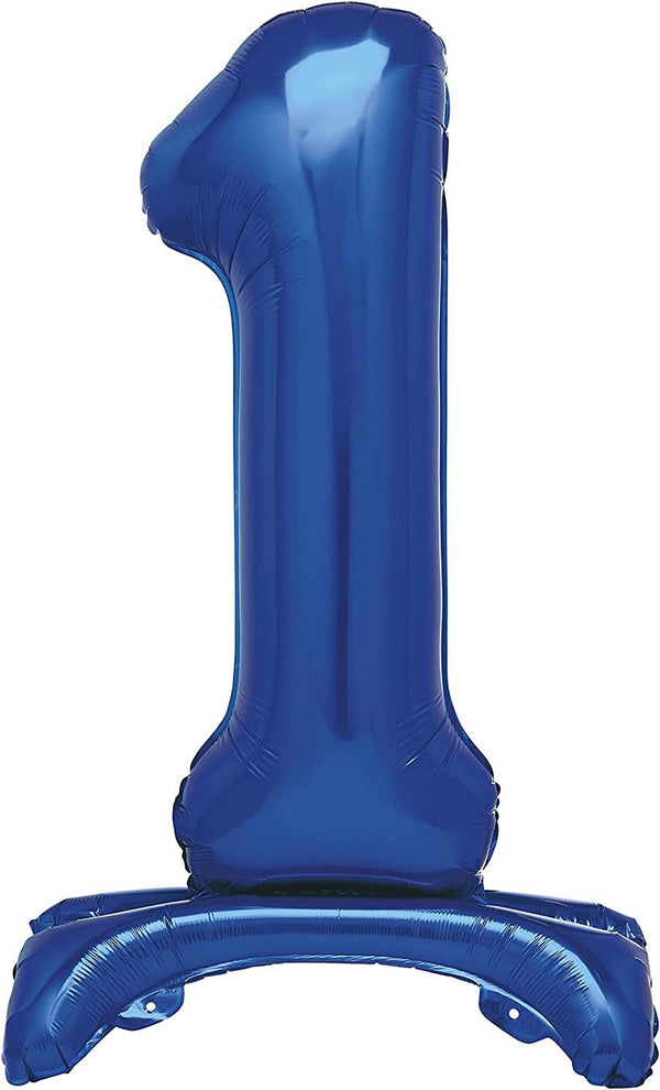 Giant Number 1 Balloon - Blue 76cm for Parties - UNI12881