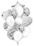 EUROWRAP 14 PIECE BALLOON SET SILVER APX 45 X 45 CM. 28857-SCC