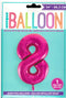 Pink Glitz Number Balloon - Perfect for 8th Birthdays | UNI55738