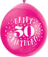 50th Birthday Balloons - UNIQUE PARTY Happy 50th Multicolour Pack