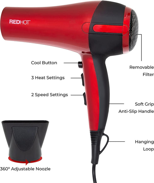 REDHOT ULTRA 2200 PROFESSIONAL HAIR DRYER. BML37060