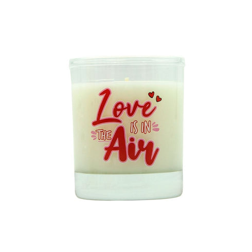 LUMAR AROMATIC VANILLA SCENTED LOVE IS IN THE AIR GLASS CANDLE JAR. PS109381