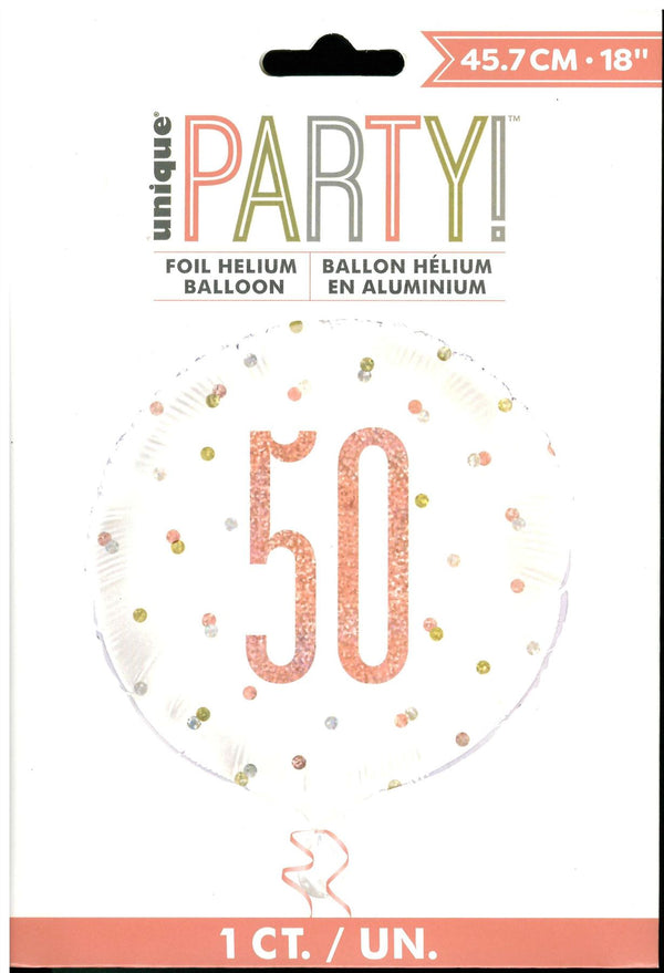 Rose Gold 50th Balloon - Perfect for Milestone Celebrations