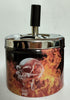 Skeleton Spin Ashtray - Metal Tin Push Down Ashtray JL3293