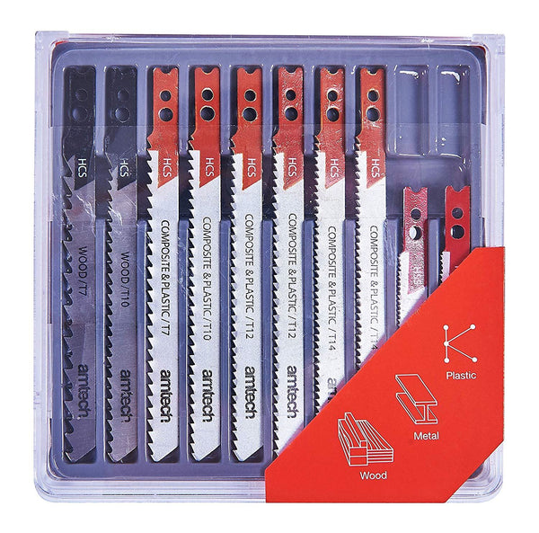 Jigsaw Blade Set - AM-TECH BLACK PLUS DECKER FITTING, 10 PCS M1870