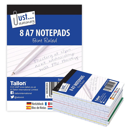 A7 NOTEBOOKS LINED PAPER PACK OF 8. 4691