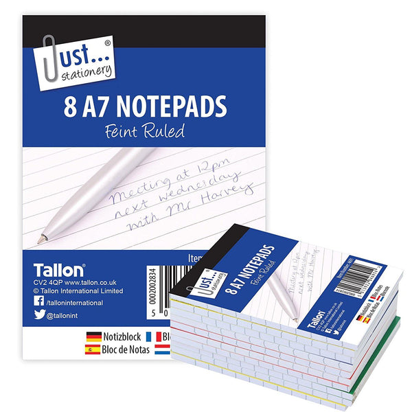A7 NOTEBOOKS LINED PAPER PACK OF 8. 4691