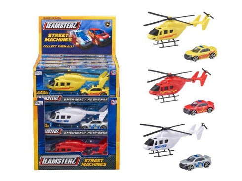 TEAMSTERZ ASSORTED EMERGENCY RESPONSE CAR / HELICOPTER SET. 1377032