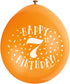 7th Birthday Balloons - Unique Party Happy Multicolour Pack