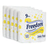 FREEDOM 3 PLY TOILET ROLLS LEMON PACK OF 5 X 9 ROLLS. F0905T3NLEN01 FRT39LE