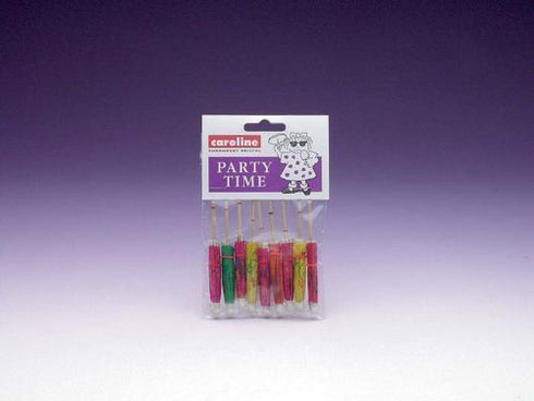 Cocktail Umbrella Parasols - Caroline Paper Pack of 10, #1143