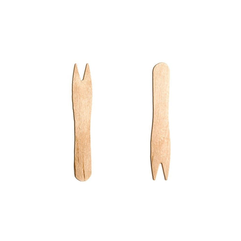 Birch Wood Chip Forks - Eco-Friendly 90mm Utensils (1000 Pack)