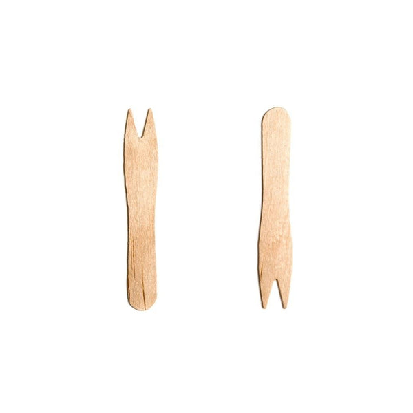 Birch Wood Chip Forks - Eco-Friendly 90mm Utensils (1000 Pack)