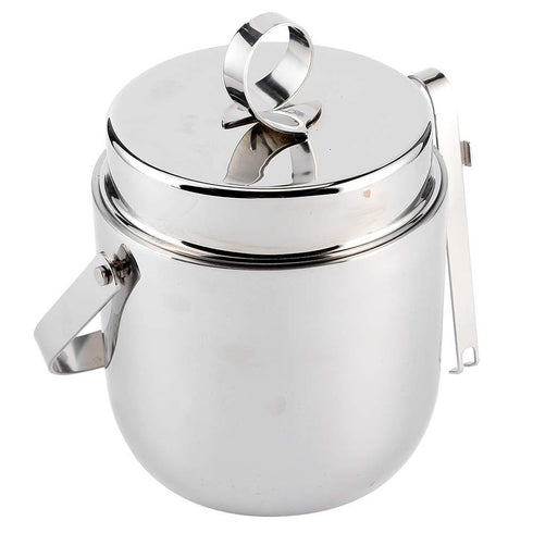 GRUNWERG STAINLESS STEEL ICE BUCKET AND TONG SET. IBS130DW