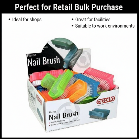 APOLLO PLASTIC SPLASH NAIL BRUSH ASSORTED COLOUR. AP1850
