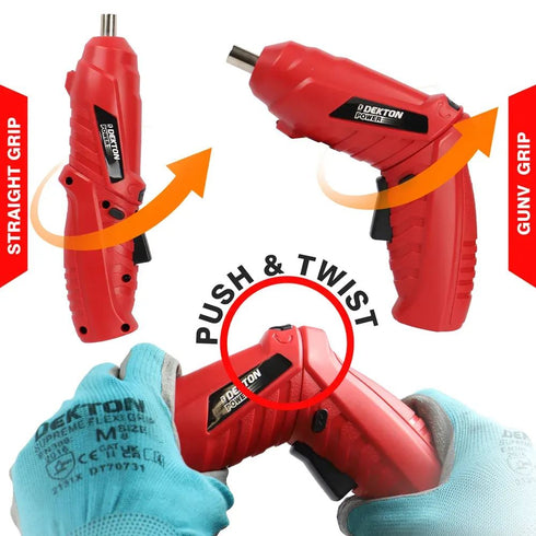 DEKTON 2 IN 1 3.6V CORDLESS SCREWDRIVER DRILL SET WITH RECHARGEABLE BATTERY. DT600015