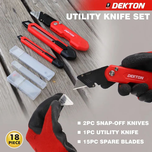 DEKTON 18PCS UTILITY KNIFE SET. DT60135