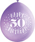 50th Birthday Balloons - UNIQUE PARTY Happy 50th Multicolour Pack