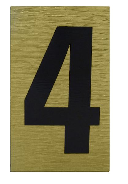 High Visibility House Numbers - Rowan Black & Gold Sticker #4