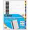 A4 Subject Dividers - Extra Wide with Plastic Coated Tabs T301900