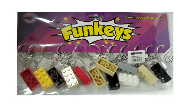 Building Block Keyring - Funkeys Assorted Colour 12 Pack HU9407