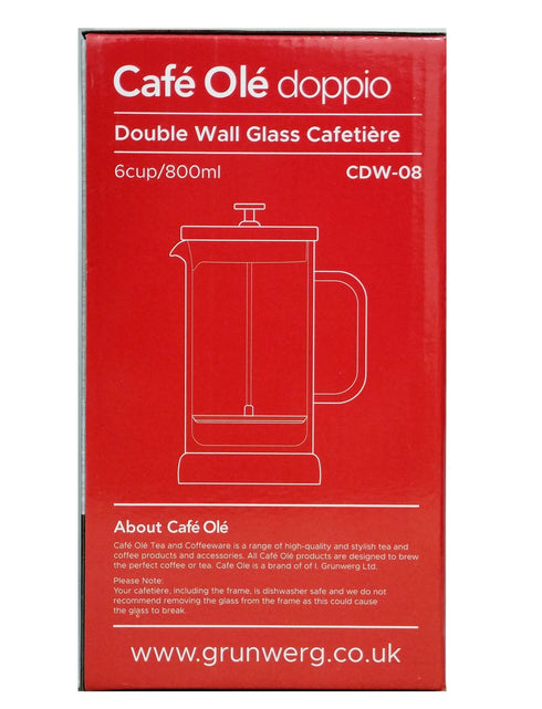 Cafetiere Coffee Maker - GRUNWERG CAFE OLE DOPPIO 6 Cup 800ML