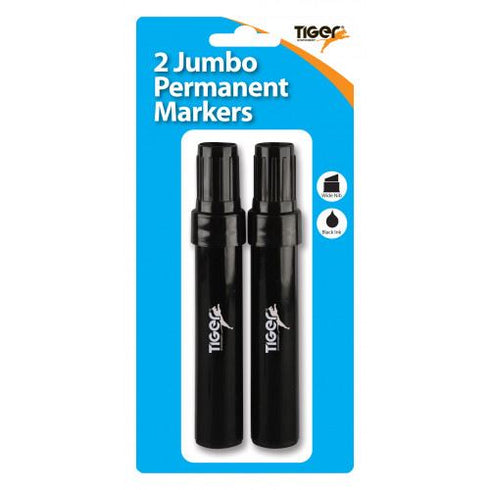 Jumbo Permanent Markers - TIGER Wide Nib 2 Pack T302257