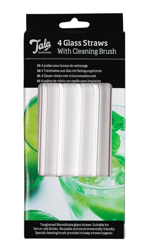 Glass Drinking Straws - TALA 4-Pack with Cleaning Brush 10A14387