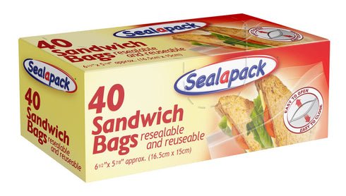 Sealapack Sandwich Bags 40 Pack - Keep Your Lunch Fresh