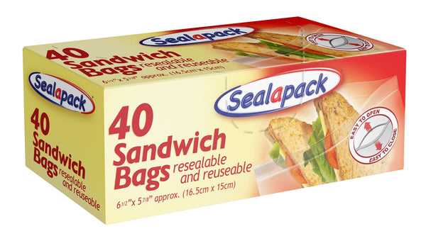 Sealapack Sandwich Bags 40 Pack - Keep Your Lunch Fresh