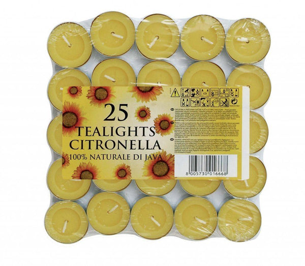 PRICES CITRONELLA TEALIGHTS 25/PK. SUN202518  016668