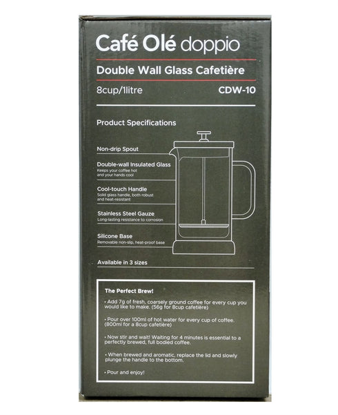Cafetiere Coffee Maker - GRUNWERG CAFE OLE DOPPIO 8 Cup 1L