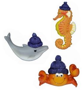 PACK OF 3 ASSORTED DESIGN ANIMAL MAGNET (CRAB SEA HORSE DOLPHIN). TY7244
