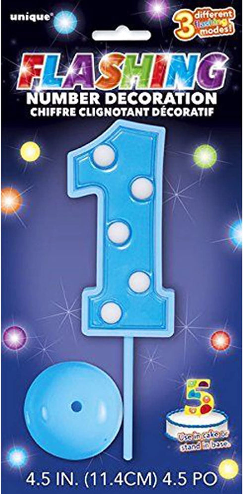 Flashing Cake Topper - Blue Polka Dots No.1 | UNI37041