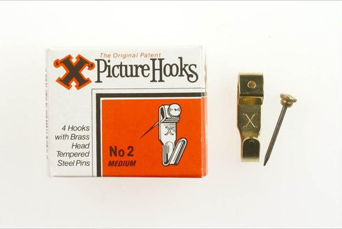 Picture Hanging Hooks - Brass Head Pins 4/Pack FS12804