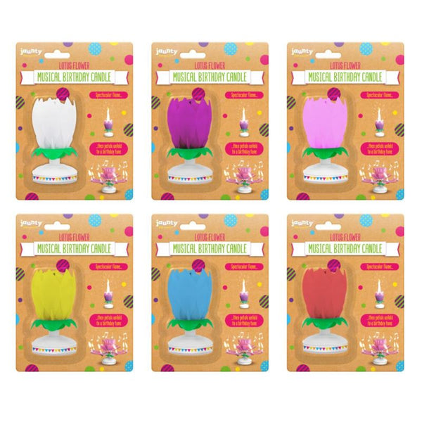 TIME TO PARTY LOTUS FLOWER MUSICAL BIRTHDAY CANDLE 1 SUPPLY. OL318781