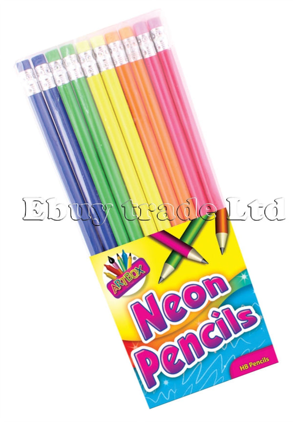 Neon HB Pencils - TALLON Rubber Tip T6366 for Vibrant Writing