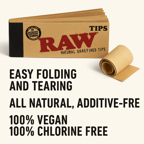 RAW Tips Booklets 50/Pack - Premium Rolling Accessories